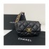 Chanel Lambskin Quilted Chanel 19 Waist Bag AS1163 Black