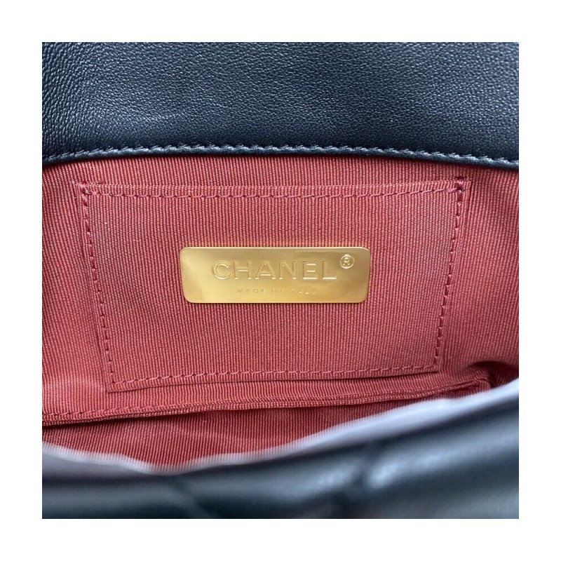 Chanel Lambskin Quilted Chanel 19 Waist Bag AS1163 Black