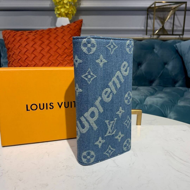 Louis Vuitton X Supreme Denim Brazza Wallet M66540