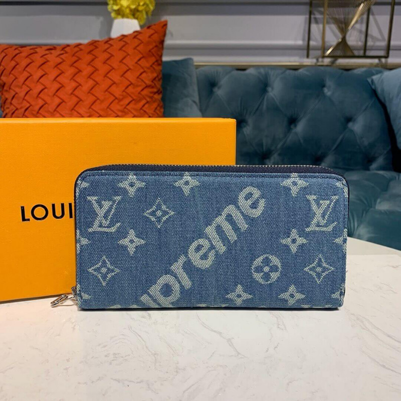 Louis Vuitton X Supreme Denim Zippy Wallet M60017