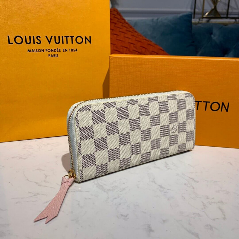 Louis Vuitton Damier Azur Clemence Wallet N61210 N61264