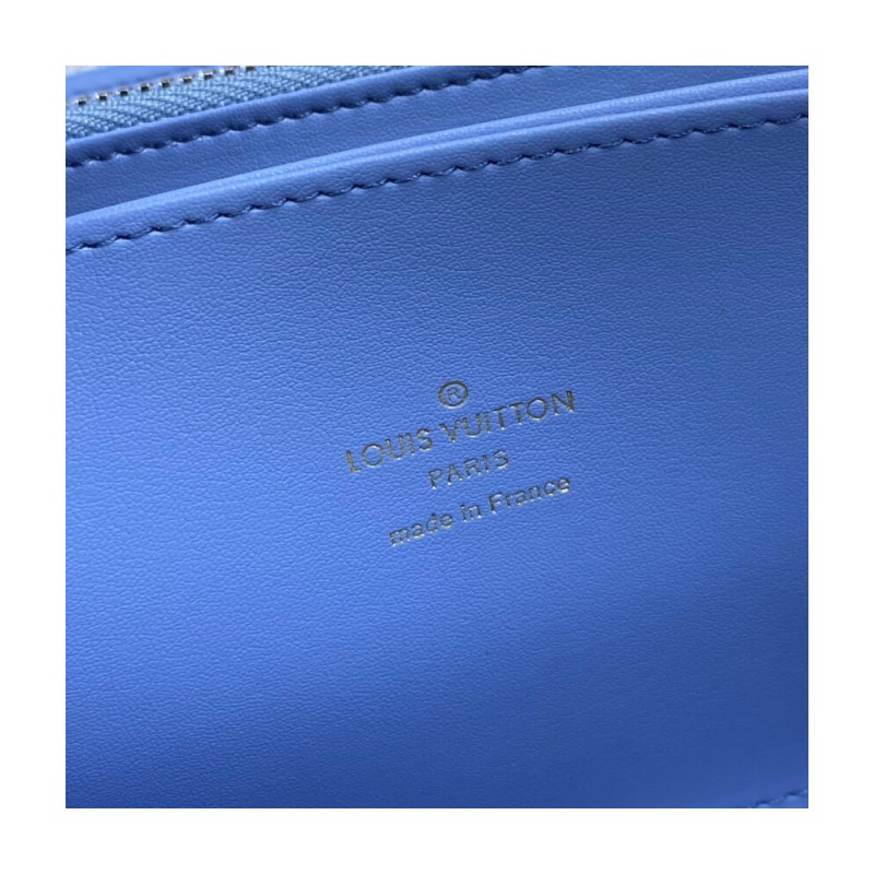 Louis Vuitton Zippy Wallet in Blue Gradient Mahina Perforated Leather M80494