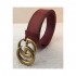 Gucci Leather Belt With Double G Brass Buckle 406831