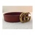 Gucci Leather Belt With Double G Brass Buckle 406831