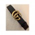 Gucci Leather Belt With Double G Brass Buckle 406831