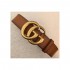 Gucci Leather Belt With Double G Brass Buckle 406831