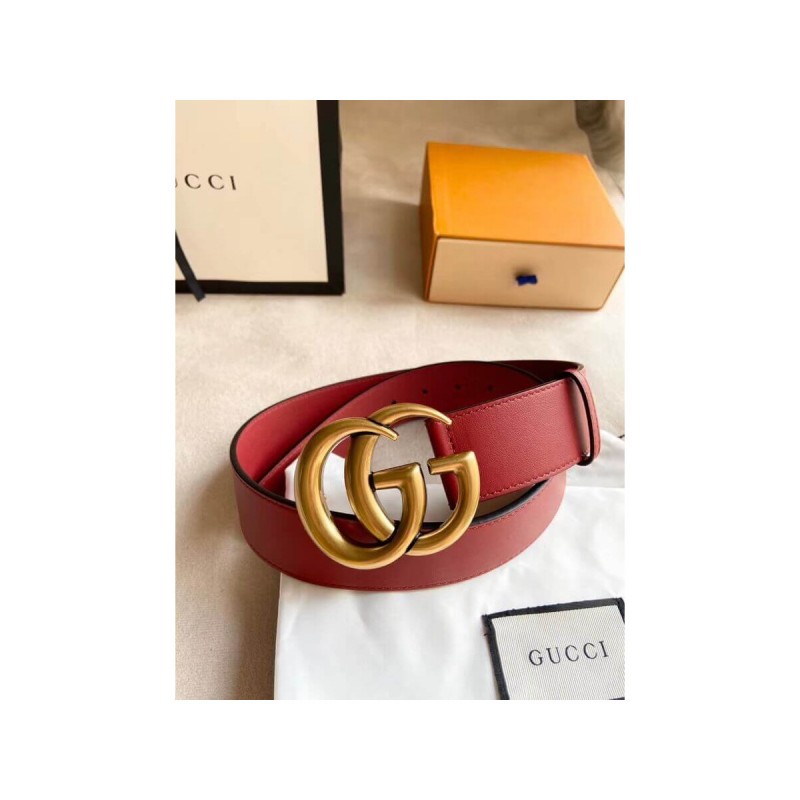 Gucci 40mm Leather Belt With Double G Buckle 400593