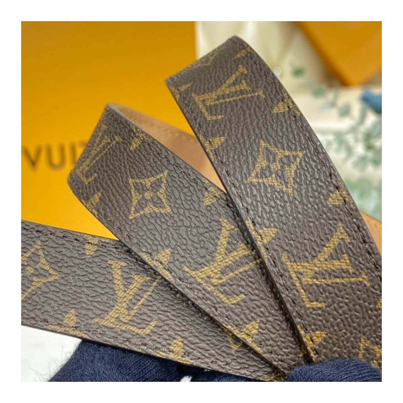 Louis Vuitton 25mm Mini Monogram Canvas LV Initials Belt M9781W