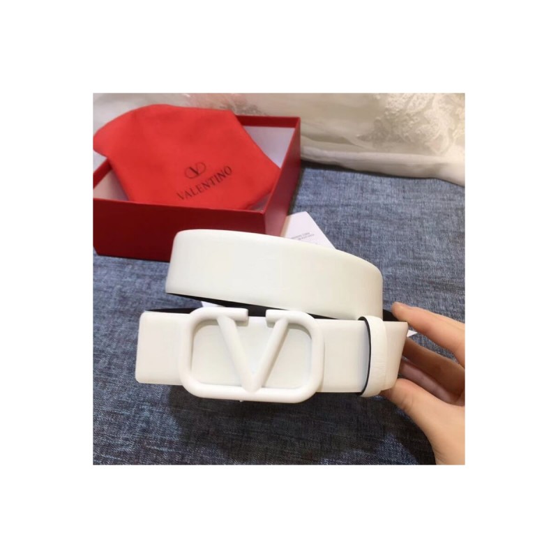 Valentino Reversible Vlogo Belt In Glossy Calfskin 40 mm