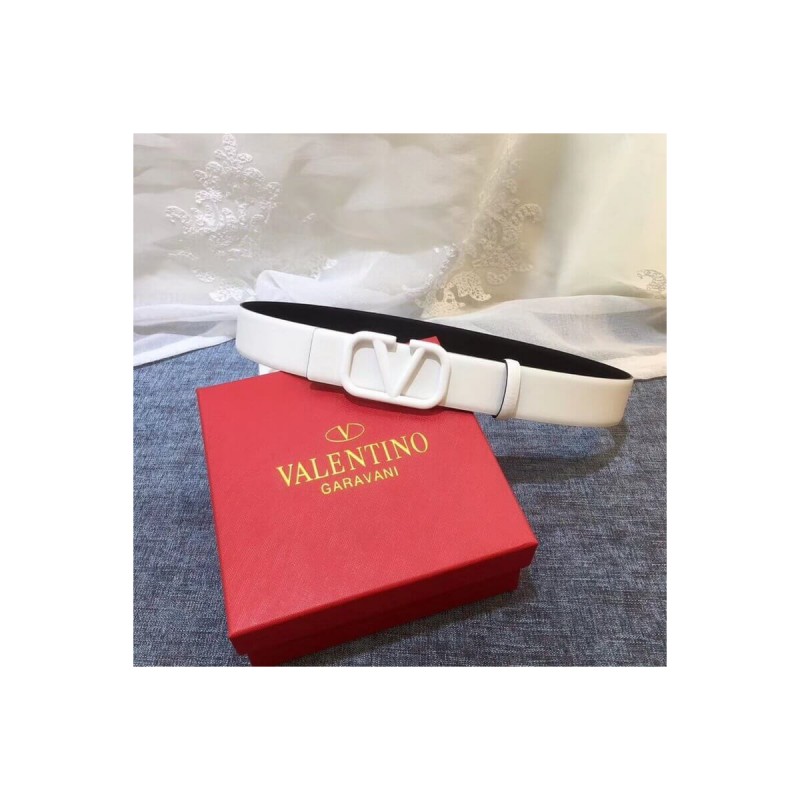 Valentino Reversible Vlogo Belt In Glossy Calfskin 40 mm