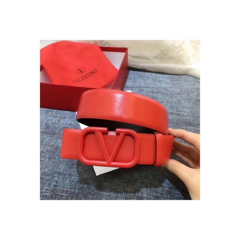 Valentino Reversible Vlogo Belt In Glossy Calfskin 40 mm