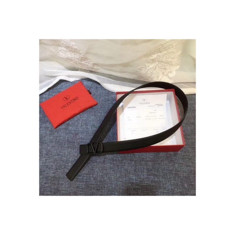 Valentino Reversible Vlogo Belt In Glossy Calfskin 40 mm