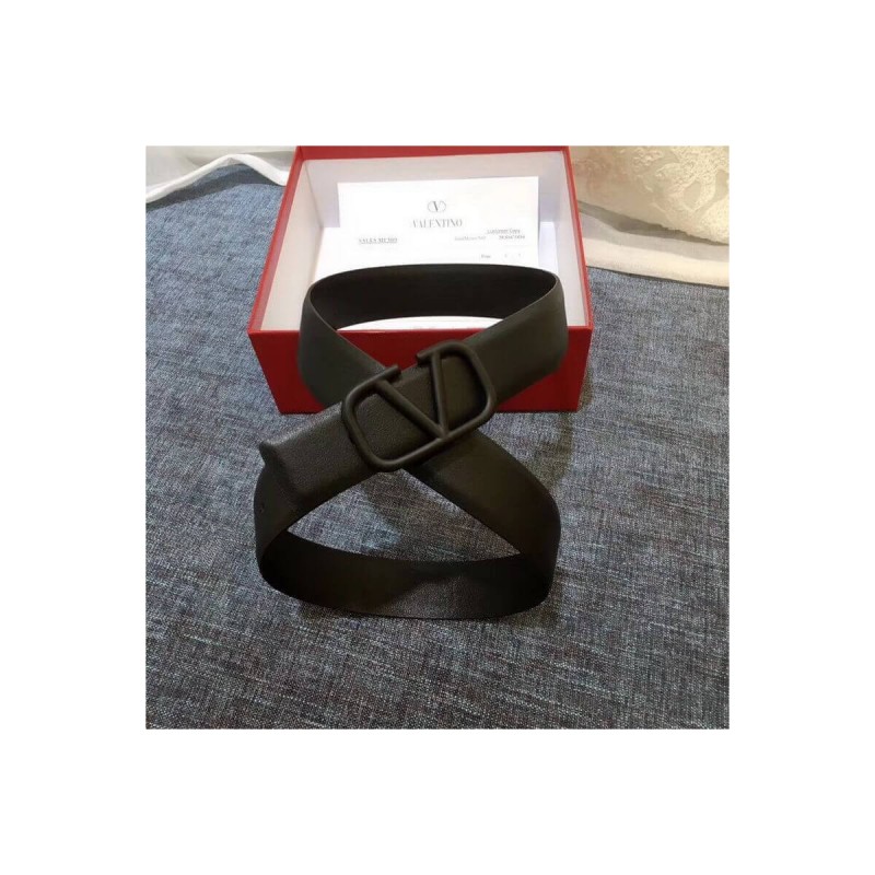 Valentino Reversible Vlogo Belt In Glossy Calfskin 40 mm