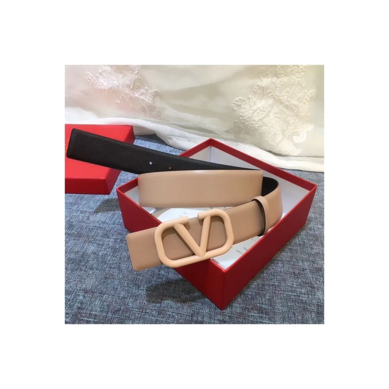Valentino Reversible Vlogo Belt In Glossy Calfskin 40 mm