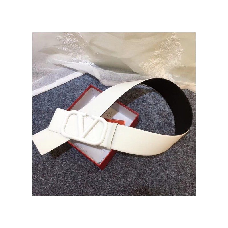 Valentino Reversible Vlogo Belt In Glossy Calfskin 70 mm