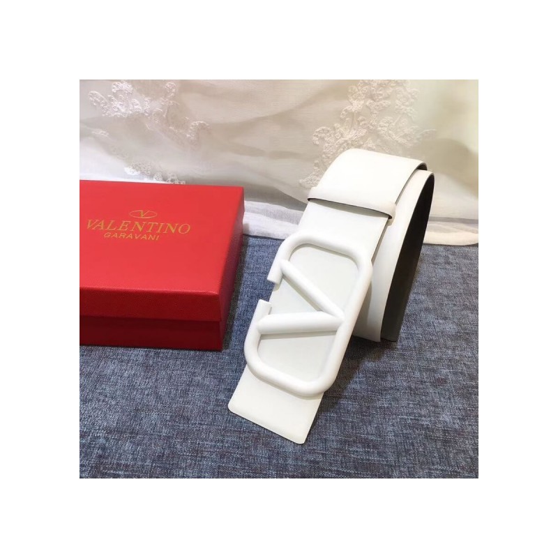 Valentino Reversible Vlogo Belt In Glossy Calfskin 70 mm