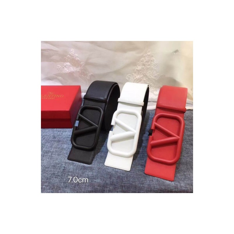 Valentino Reversible Vlogo Belt In Glossy Calfskin 70 mm