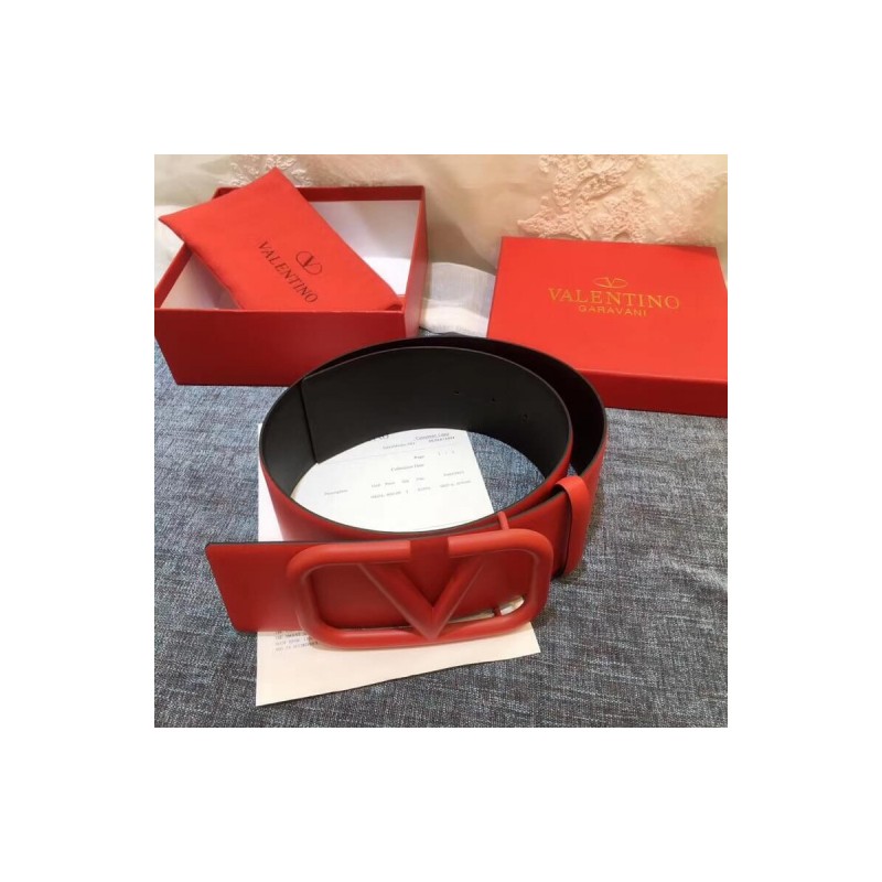 Valentino Reversible Vlogo Belt In Glossy Calfskin 70 mm