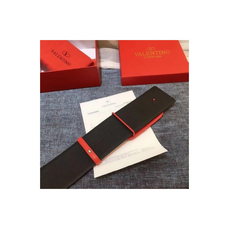 Valentino Reversible Vlogo Belt In Glossy Calfskin 70 mm