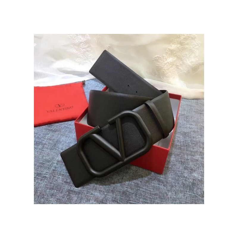 Valentino Reversible Vlogo Belt In Glossy Calfskin 70 mm