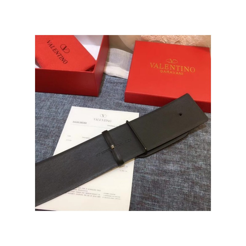 Valentino Reversible Vlogo Belt In Glossy Calfskin 70 mm