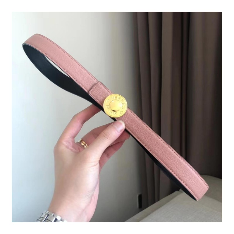 Hermes Bouton Bombe Belt Buckle &amp; Reversible Leather Strap 24mm H0800