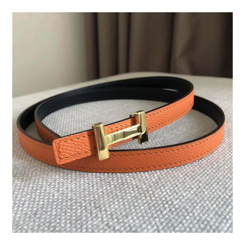 Hermes Focus Belt Buckle &amp; Reversible Leather Strap 13mm H0645
