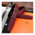 Hermes Rider Belt Buckle &amp; Reversible Leather Strap 32mm H075372 Burgundy/Black