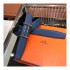 Hermes Rider Belt Buckle &amp; Reversible Leather Strap 32mm H075372 Blue/Black