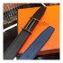 Hermes Rider Belt Buckle &amp; Reversible Leather Strap 32mm H075372 Blue/Black