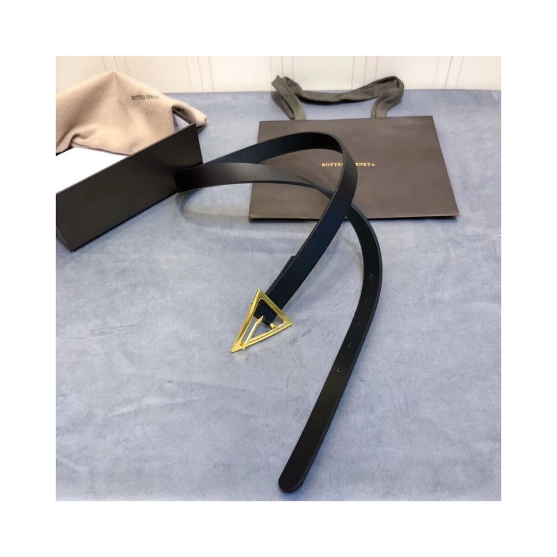 Bottega Veneta Triangle-Buckle 20mm Leather Belt 609275