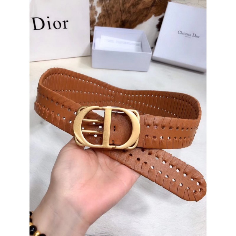 Christian Dior Black 30 Montaigne Calfskin Belt B0047