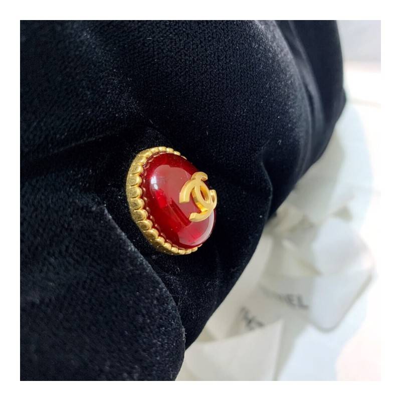 Chanel Velvet Clutch with Enamel AS2137