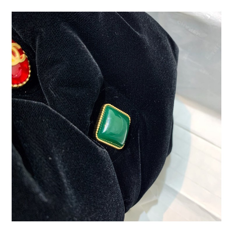 Chanel Velvet Clutch with Enamel AS2137