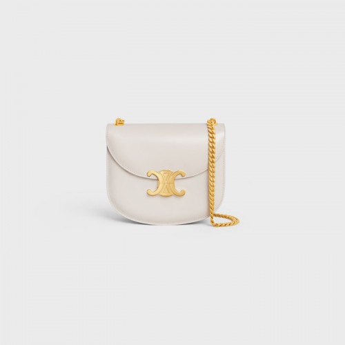 Celine Teen Chain Besace Triomphe in shiny calfskin Rice 110973BF4.01RC
