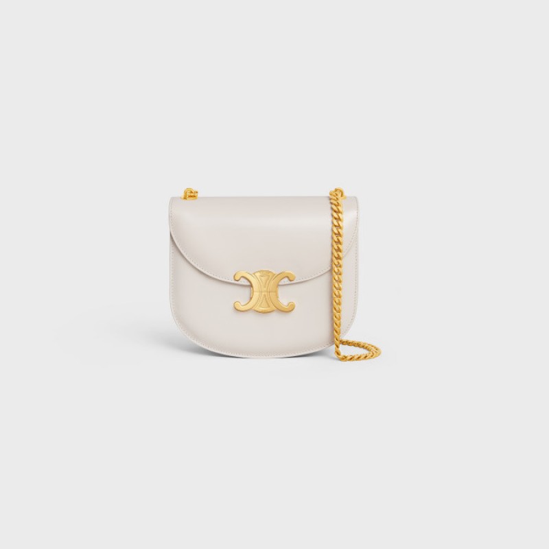 Celine Teen Chain Besace Triomphe in shiny calfskin Rice 110973BF4.01RC