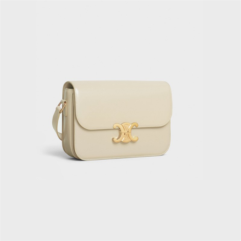 Celine Classique Triomphe Bag in Natural Calfskin Limestone-187363BF4.01HI