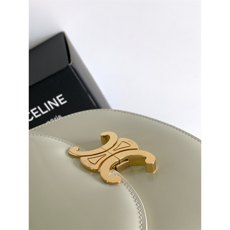 Celine Teen Chain Besace Triomphe in shiny calfskin Rice 110973BF4.01RC