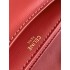 Celine Teen Chain Besace Triomphe in shiny calfskin Carmin