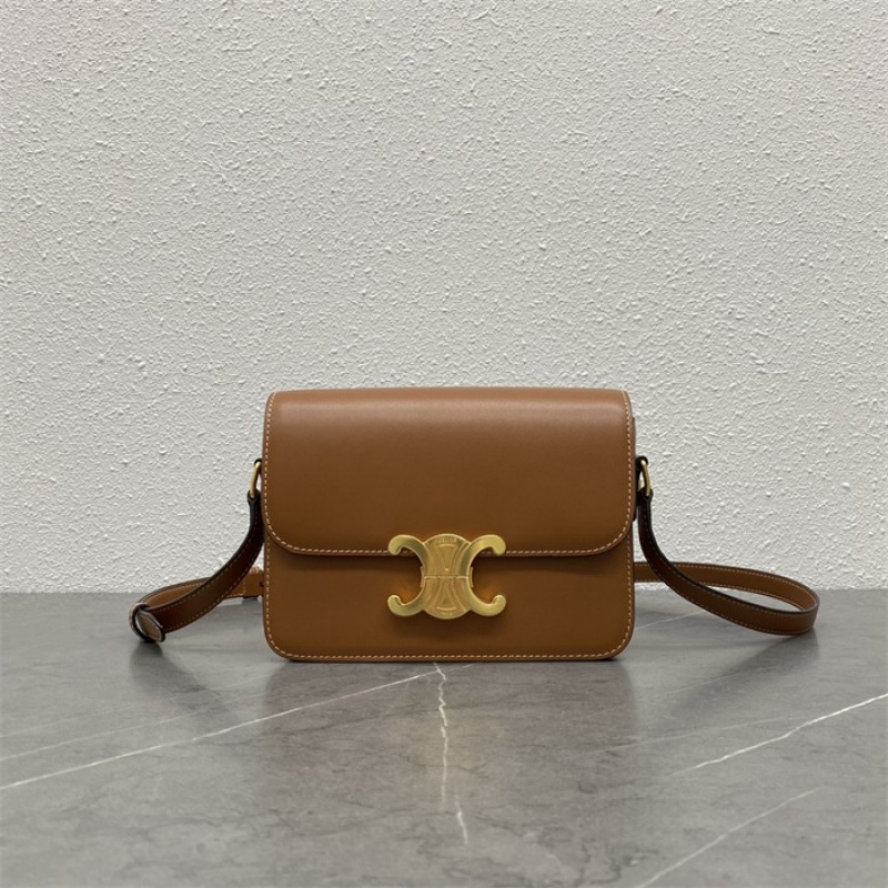 Celine Classique Triomphe Bag in Natural Calfskin Tan-187363BFN.04LU