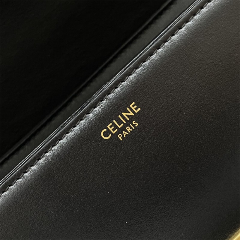 Celine Classique Triomphe Bag in Natural Calfskin Black-187363BF4.38NO