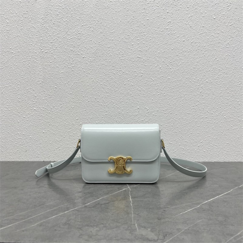 Celine Classique Triomphe Bag in Natural Calfskin Soft Blue-187363BF4.07SZ