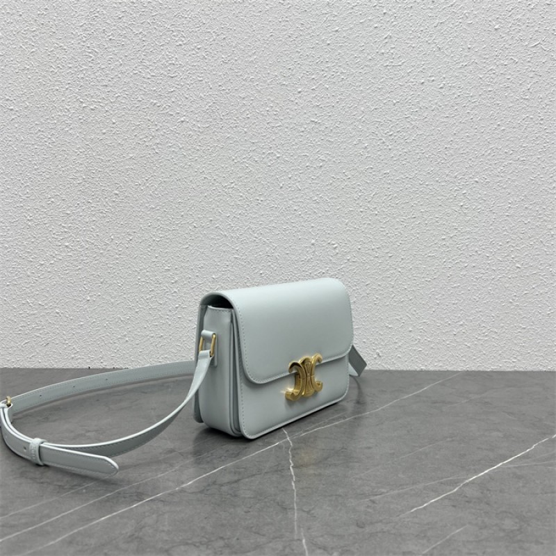 Celine Classique Triomphe Bag in Natural Calfskin Soft Blue-187363BF4.07SZ