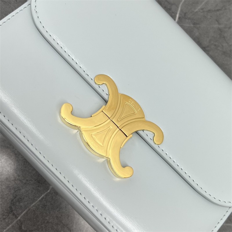 Celine Classique Triomphe Bag in Natural Calfskin Soft Blue-187363BF4.07SZ