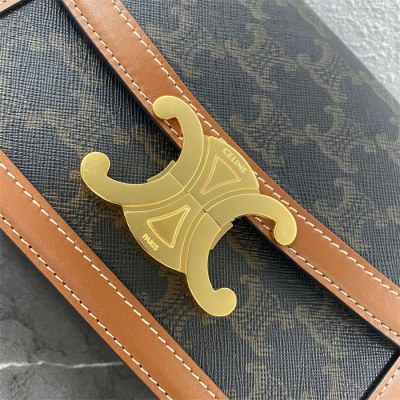 Classique Triomphe Bag in Triomphe Canvas and Calfskin TAN-191242BZ4.04LU