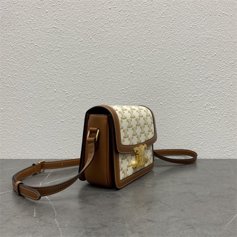 Classique Triomphe Bag in Triomphe Canvas and Calfskin WHITE-191242BZ4.04LU