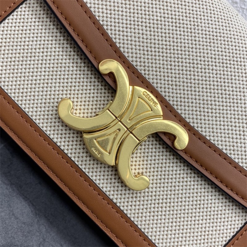 Celine Classique Triomphe Bag in Triomphe Textile and Calfskin 191242EGC.02NT