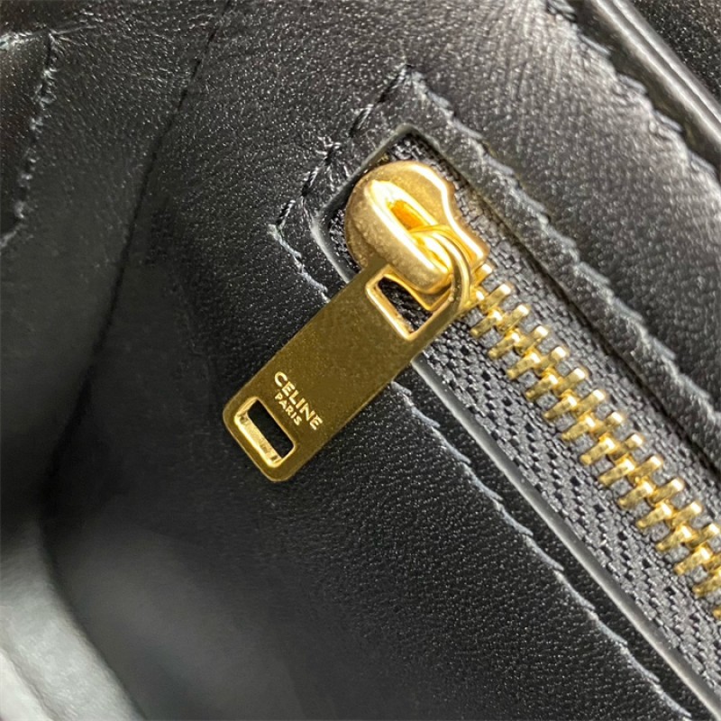 Celine Classique Cuie Triomphe Bag in Natural Calfskin Black-199223BF4.02TR