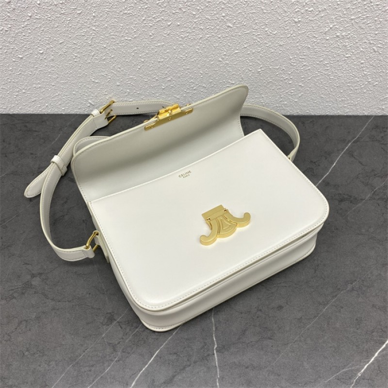 Celine Classique Triomphe Bag in Natural Calfskin Limestone-187363BF4.01HI