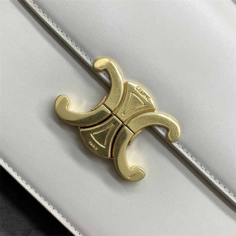 Celine Classique Triomphe Bag in Natural Calfskin Limestone-187363BF4.01HI